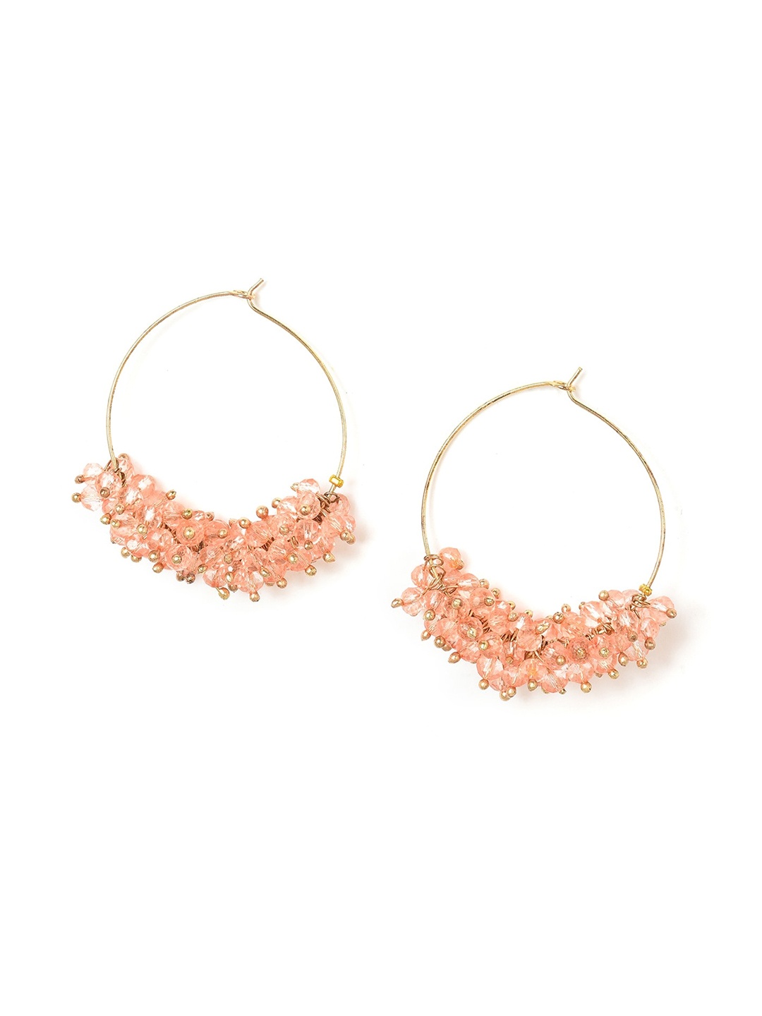 

W Pink & Gold-Toned Circular Hoop Earrings