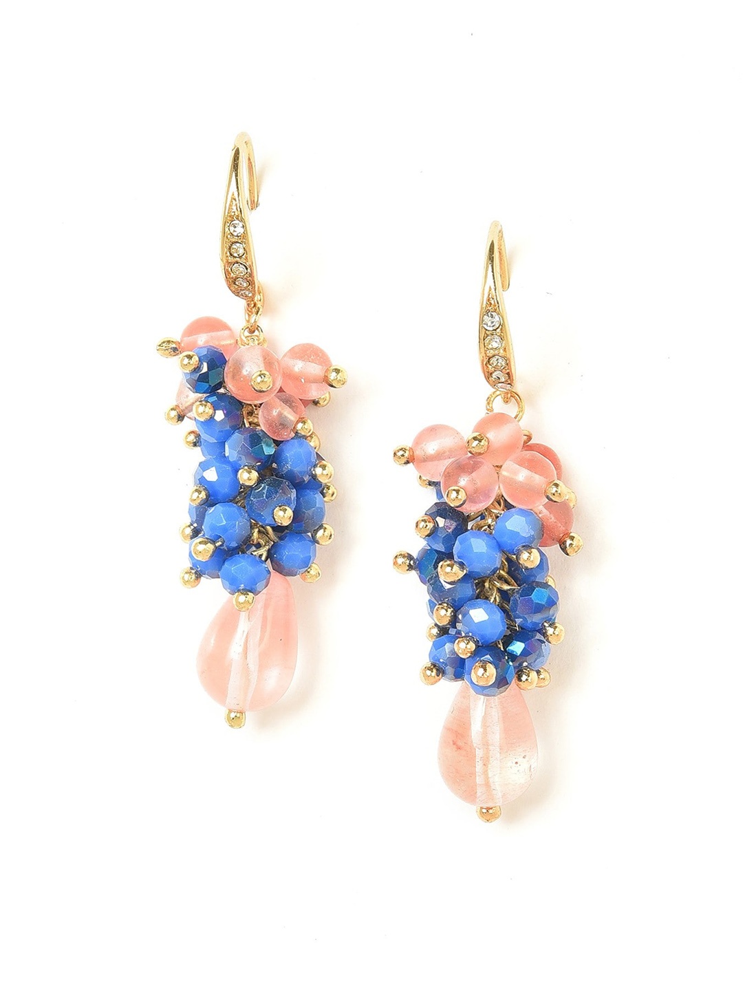 

W Blue & Peach-Coloured Contemporary Drop Earrings
