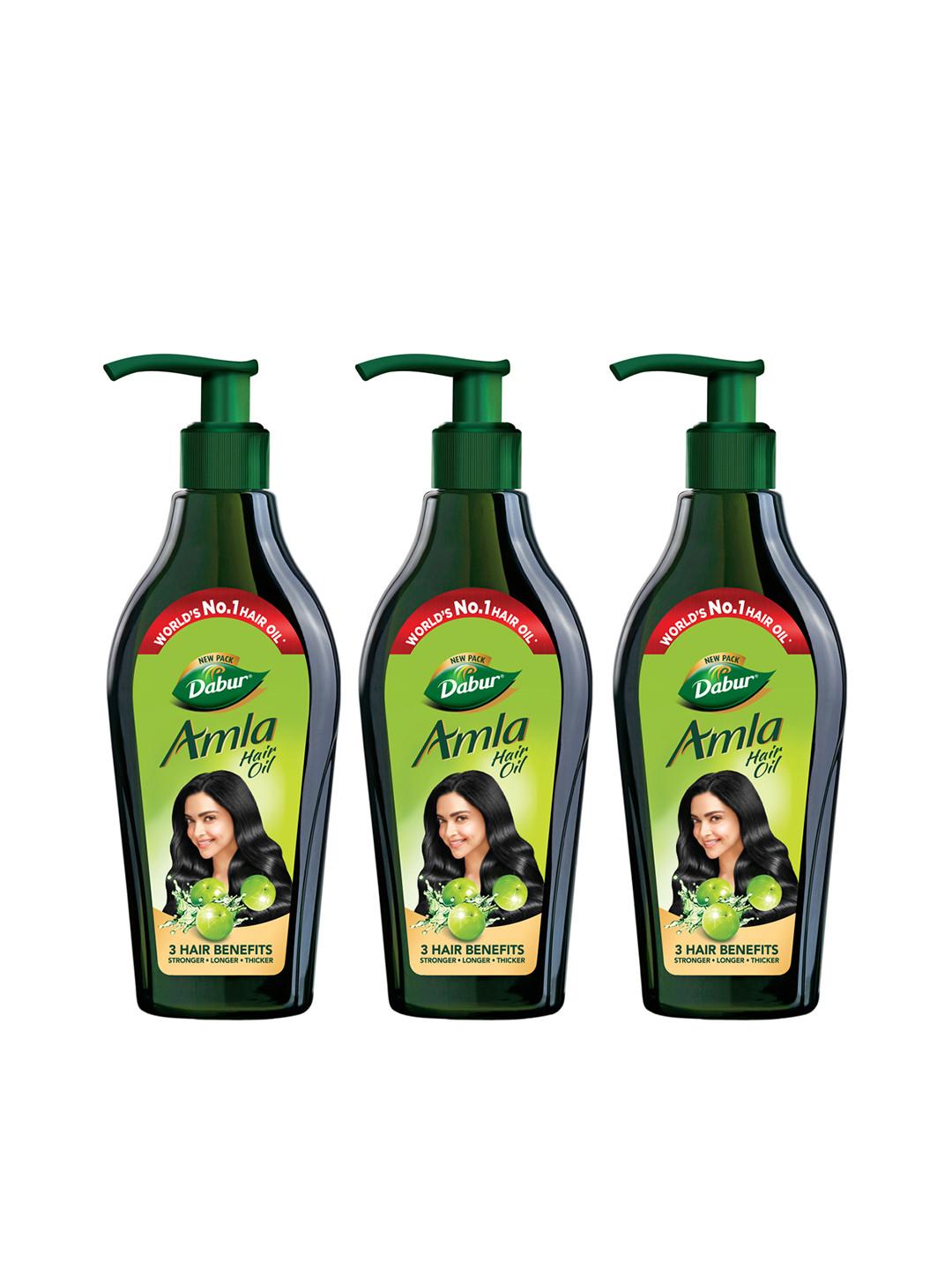 

Dabur Set of 3 Amla Hair Oil For Strong Long & Thick Hair - 550ml Each, Green