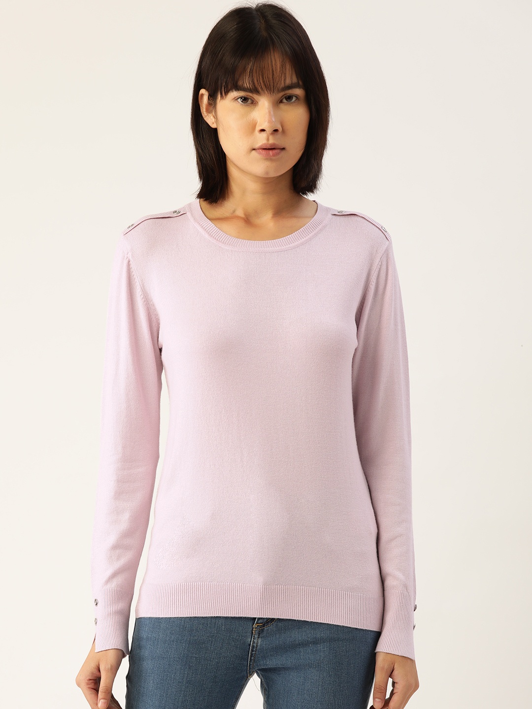 

Madame Women Solid Pullover, Lavender