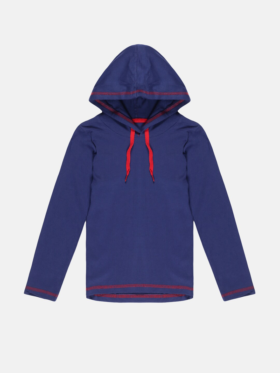 

KiddoPanti Boys Blue Solid Hood T-shirt