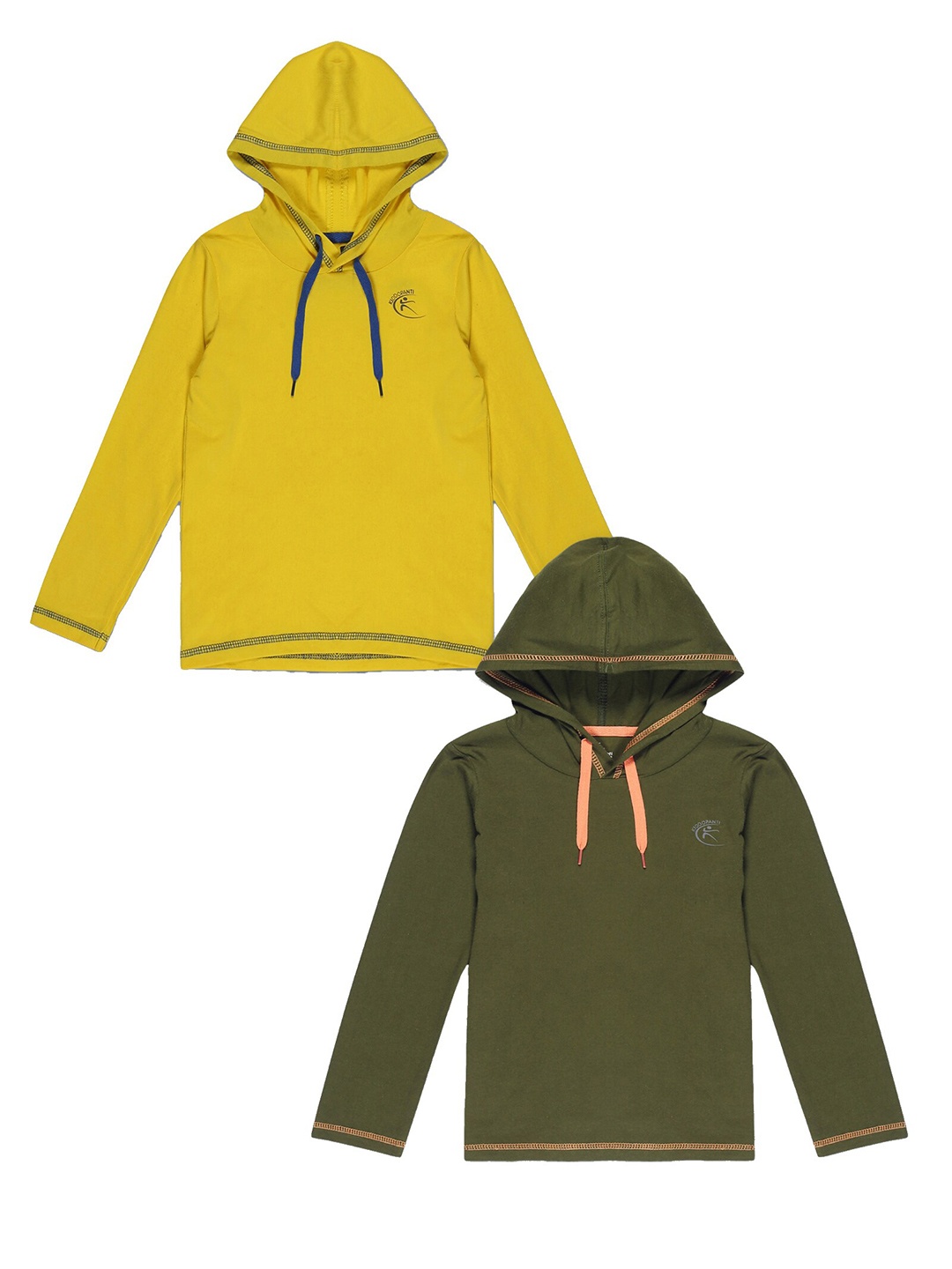 

KiddoPanti Boys Pack Of 2 Yellow & Olive T-shirt