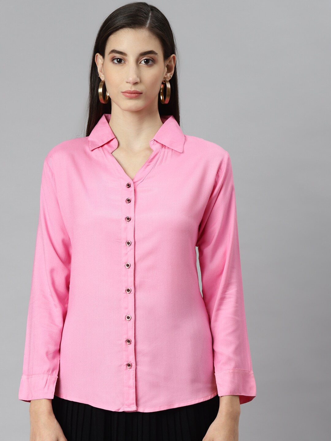 

Aarika Women Pink Classic Pure Cotton Casual Shirt