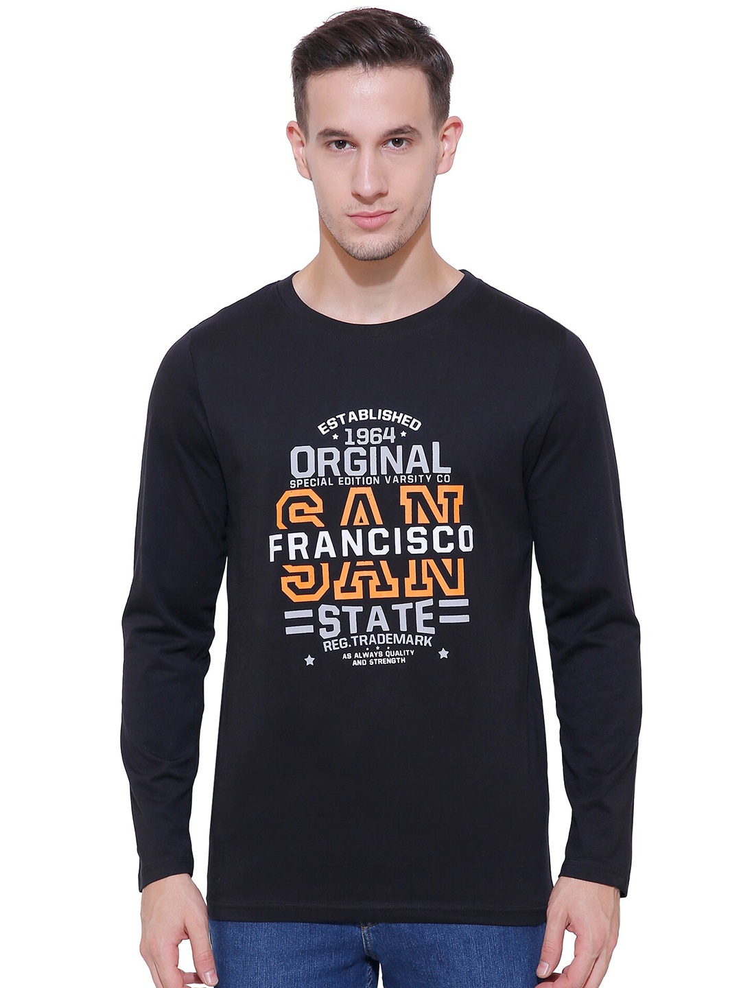 

DYCA Men Black Typography Printed T-shirt
