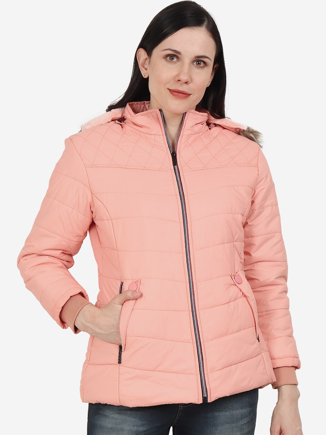 

Xohy Women Pink Lightweight Outdoor Parka Jacket