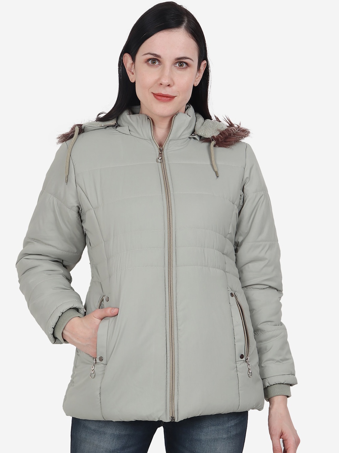 

Xohy Women Grey Lightweight Outdoor Parka Jacket