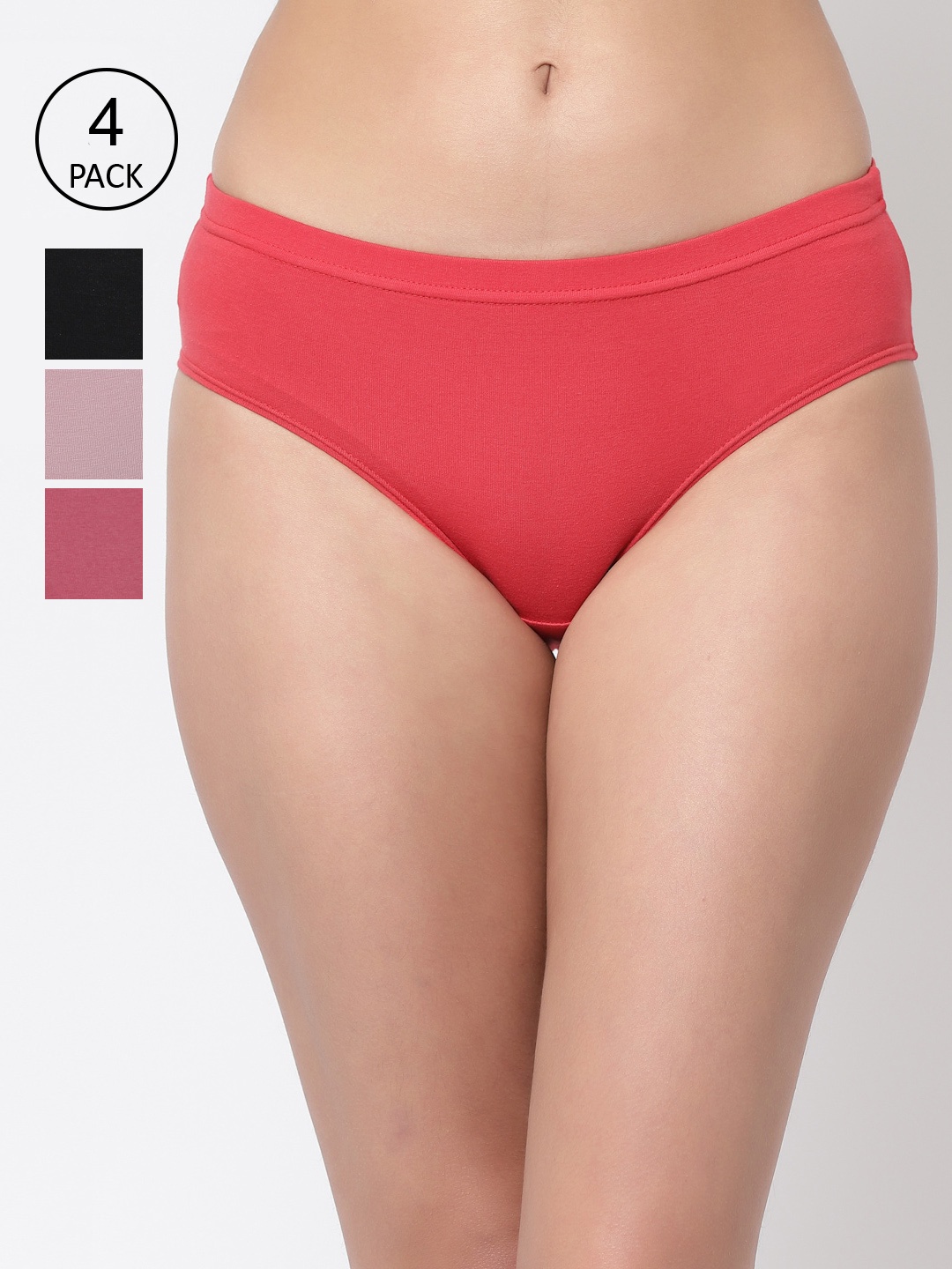 Floret Women Pack Of 4 Assorted Hipster Briefs