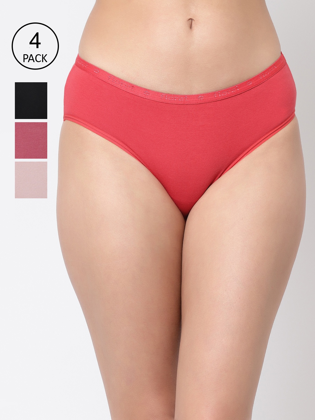 

Floret Women Pack Of 4 Assorted Hipster Briefs