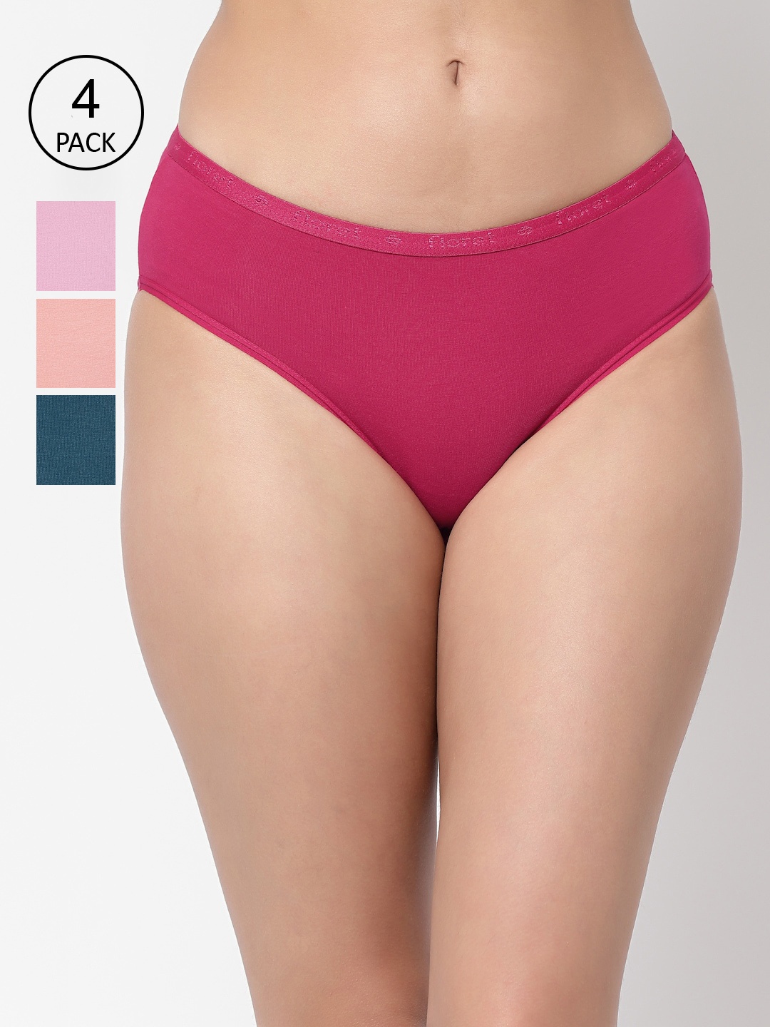 

Floret Women Pack Of 4 Assorted Hipster Briefs