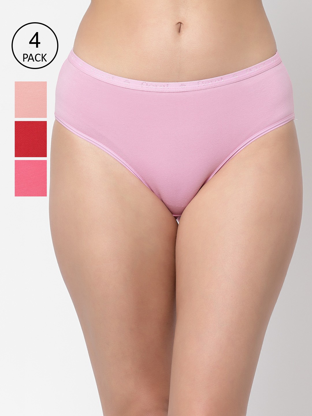 

Floret Women Pack Of 4 Solid Hipster Briefs, Peach