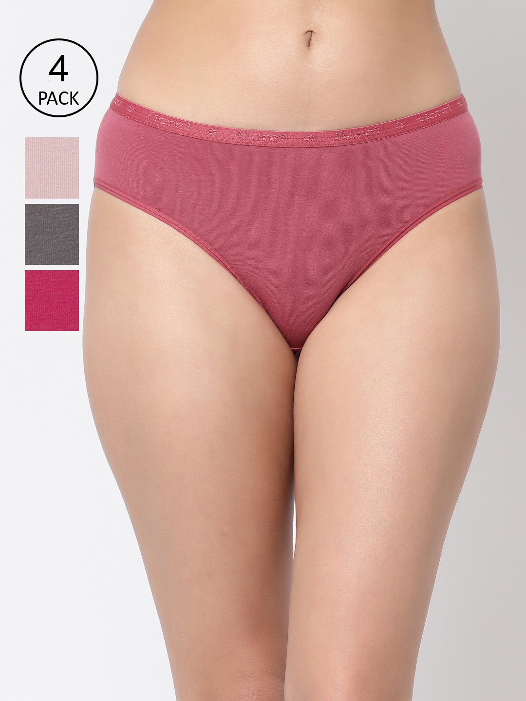 Floret Women Pack Of 4 Assorted Hipster Briefs
