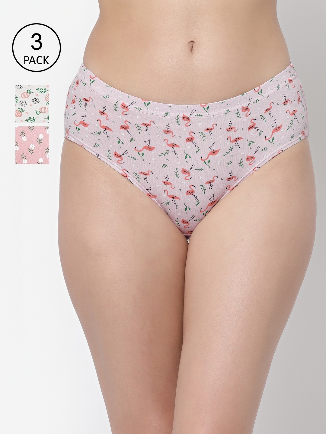 

Floret Women Pack Of 3 Assorted Hipster Briefs