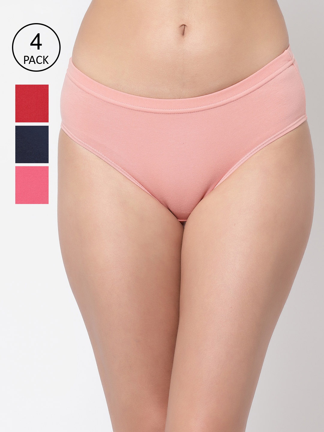 Floret Women Pack Of 4 Assorted Hipster Briefs