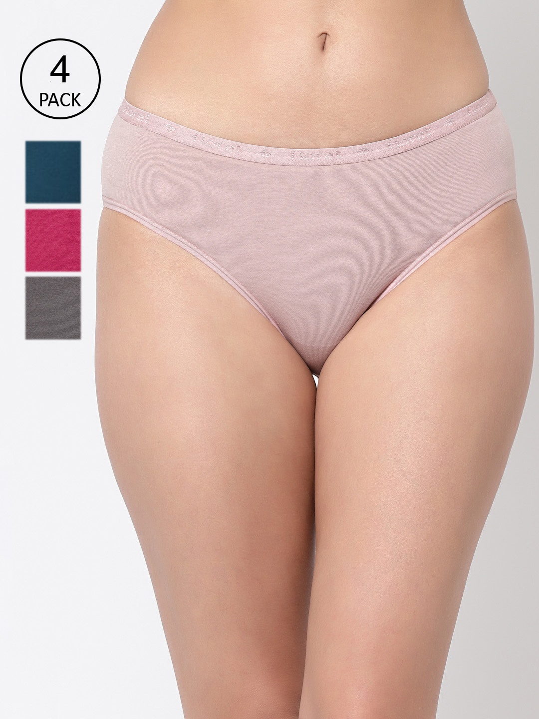 

Floret Women Pack Of 4 Assorted Hipster Briefs