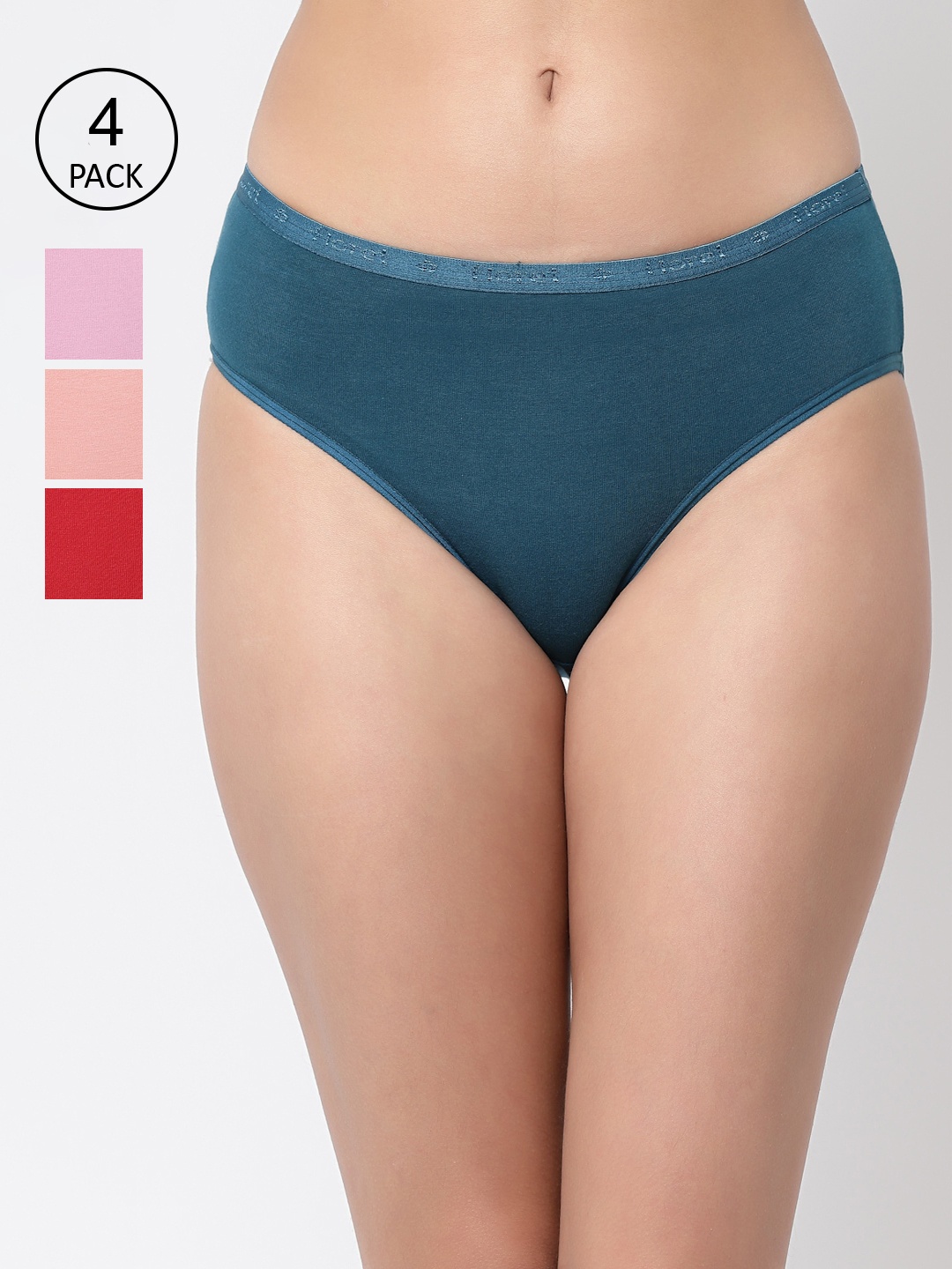 Floret Women Pack Of 4 Assorted Hipster Briefs