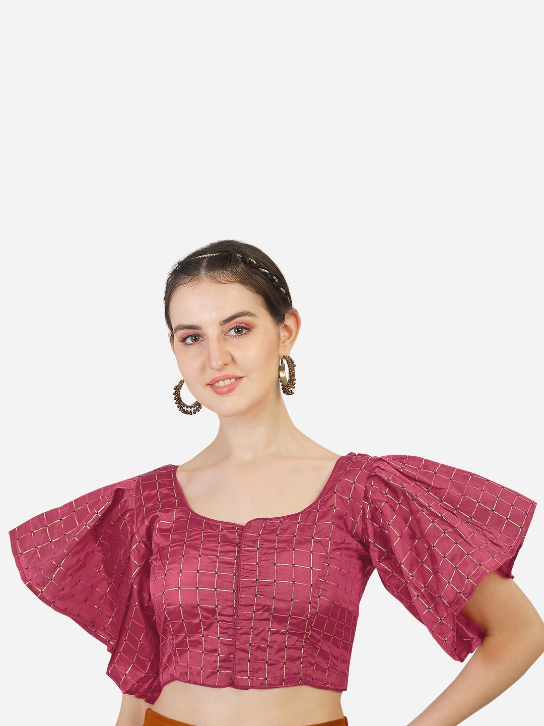 

Sumaira Tex Women Pink Embroidered Readymade Saree Blouse