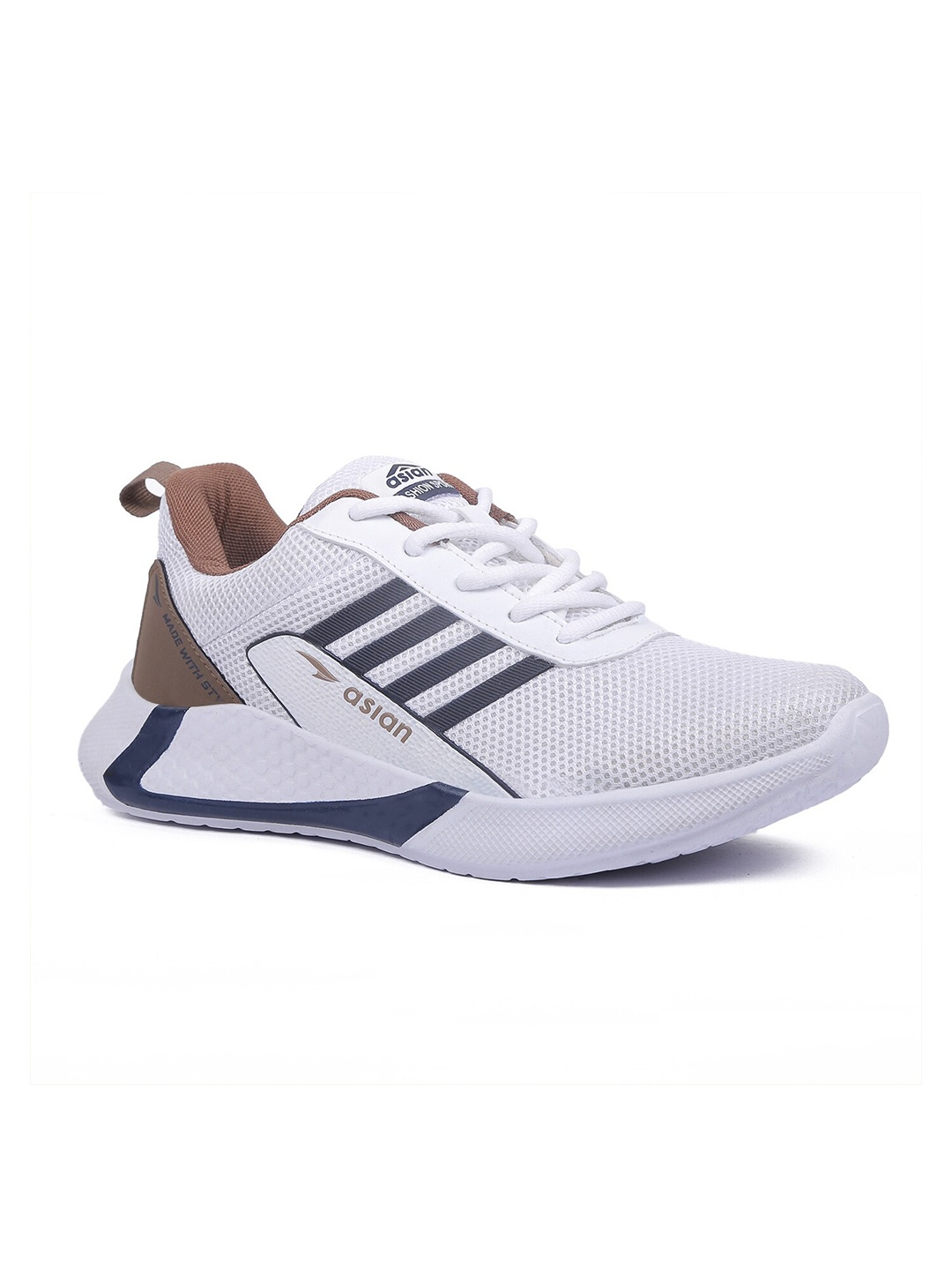 

ASIAN Men White Mesh Running Shoes