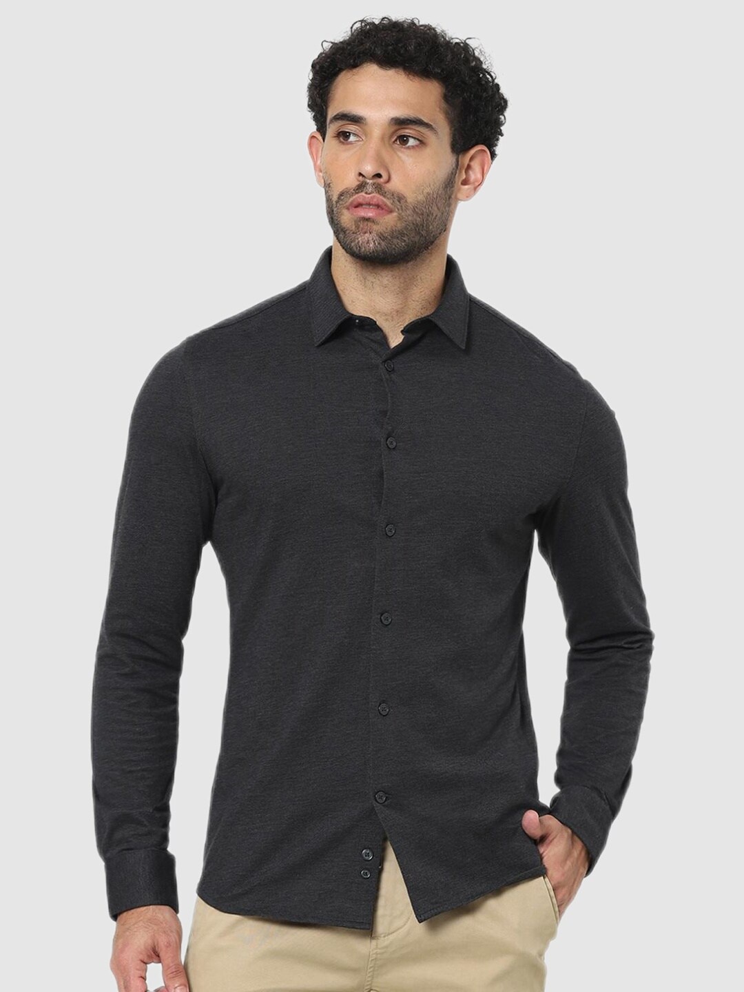 

Celio Men Black Classic Casual Shirt