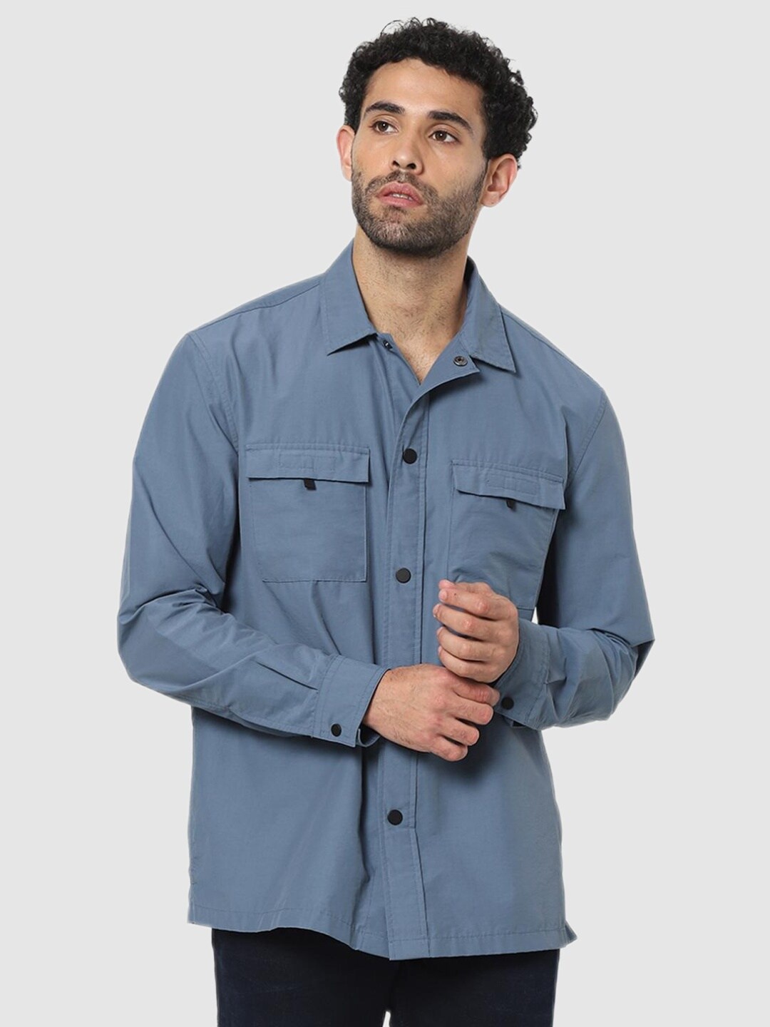 

Celio Men Blue Classic Casual Shirt