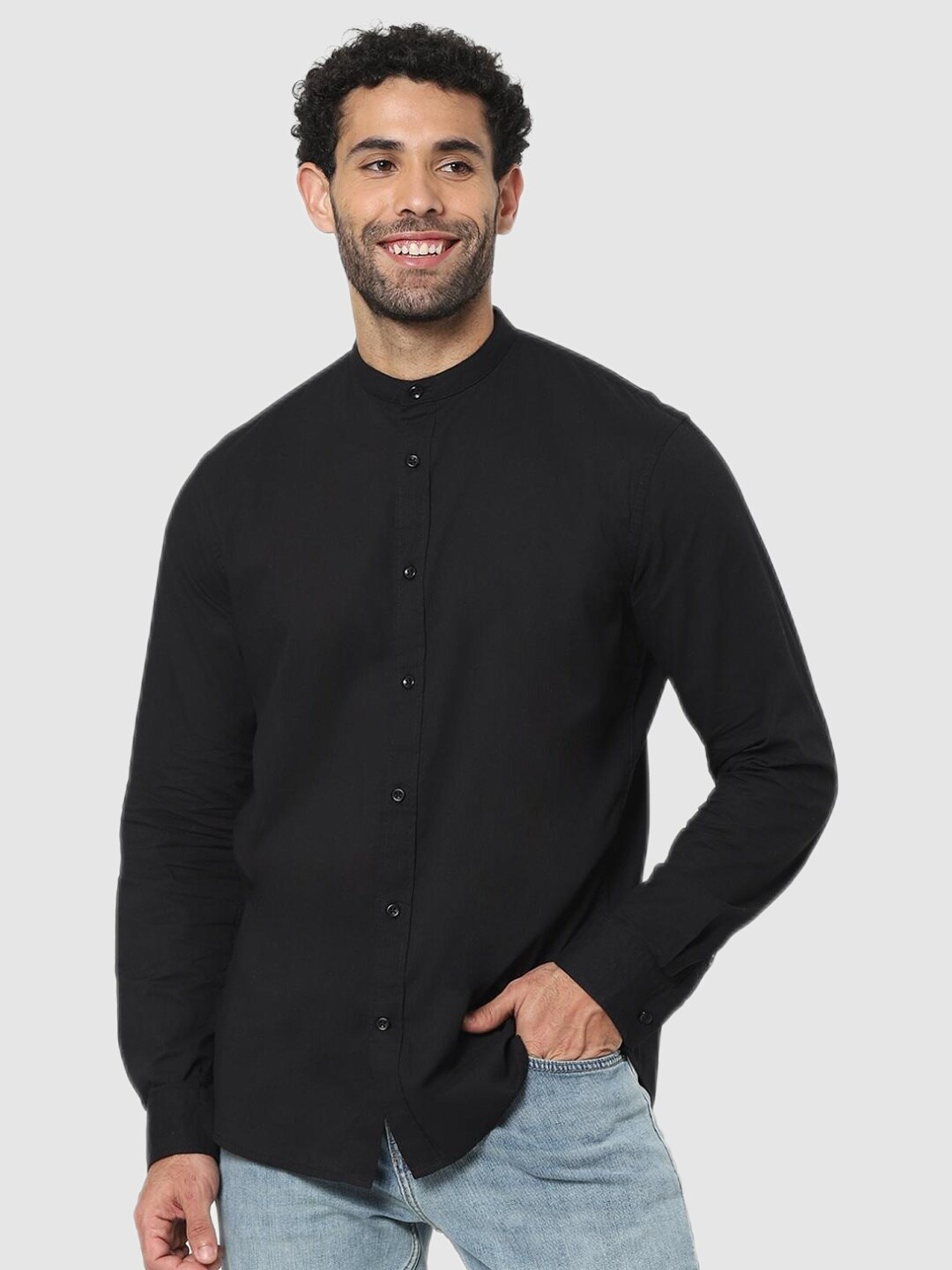 

Celio Men Black Classic Cotton Casual Shirt