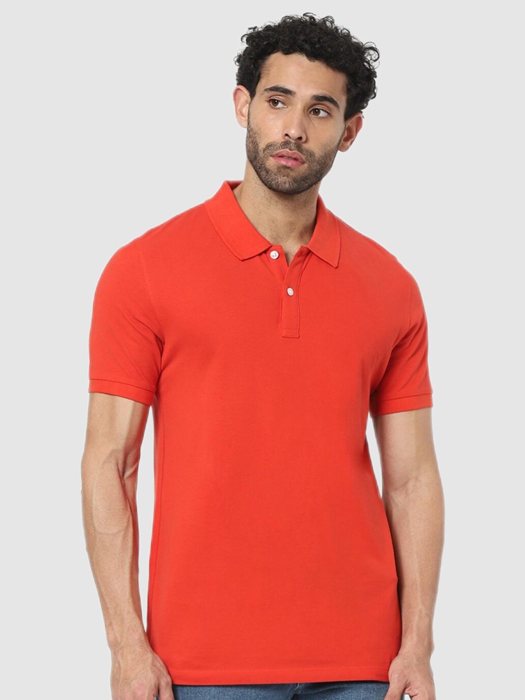 

Celio Men Orange Polo Collar T-shirt