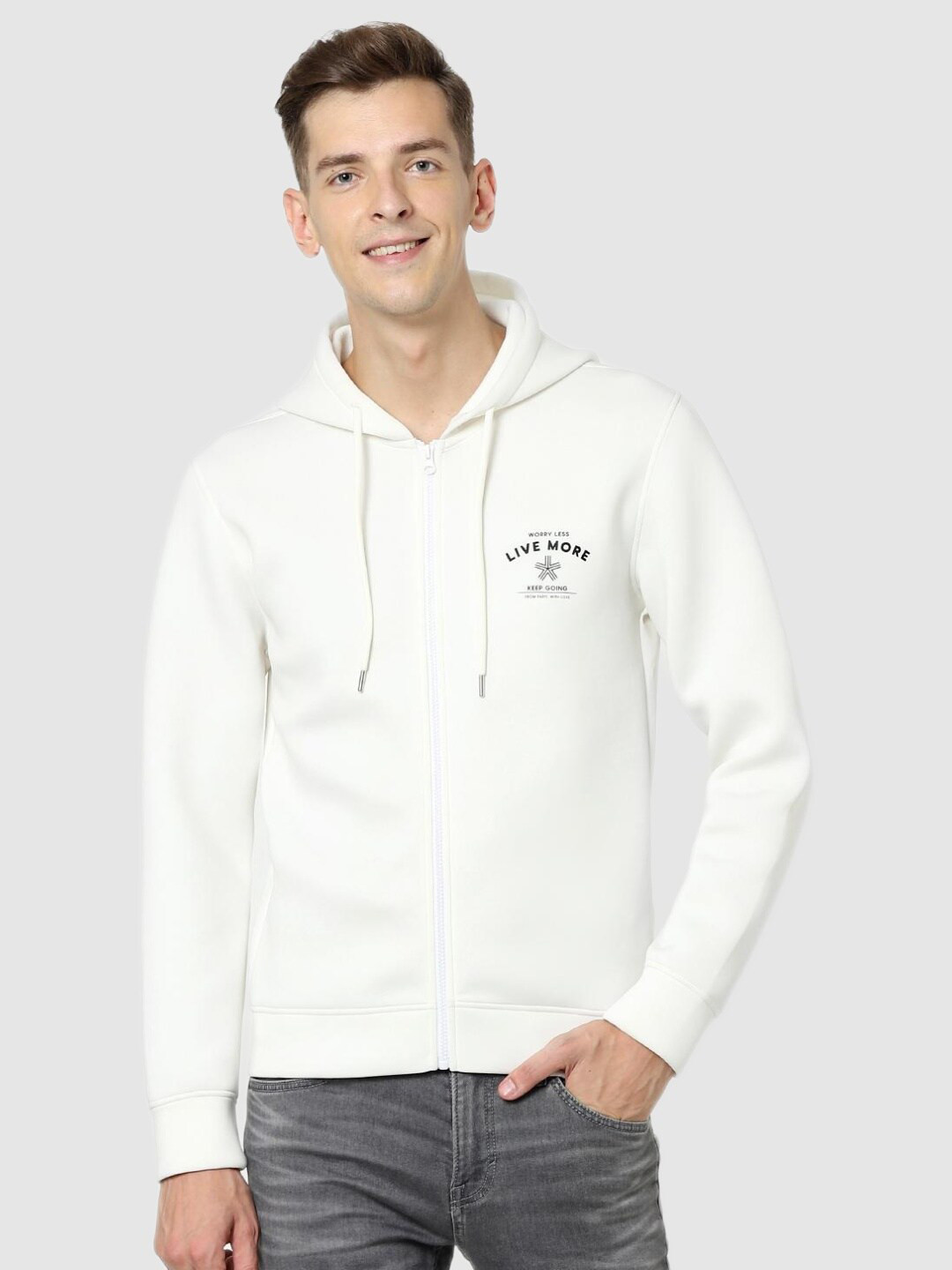 

Celio Men White Hooded Sweatshirt