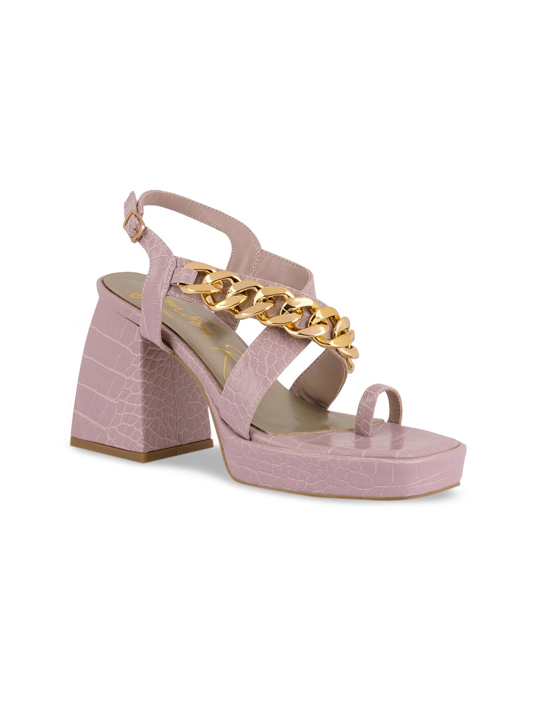 

London Rag Women Pink Embellished PU Party Block Heels