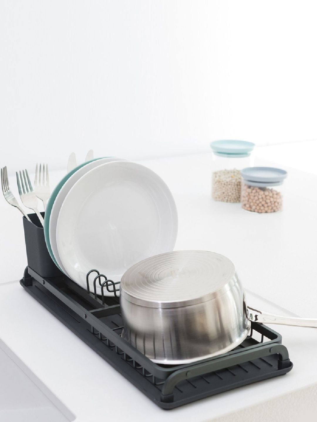 

Brabantia Grey Compact Dish Drying Rack Organisers