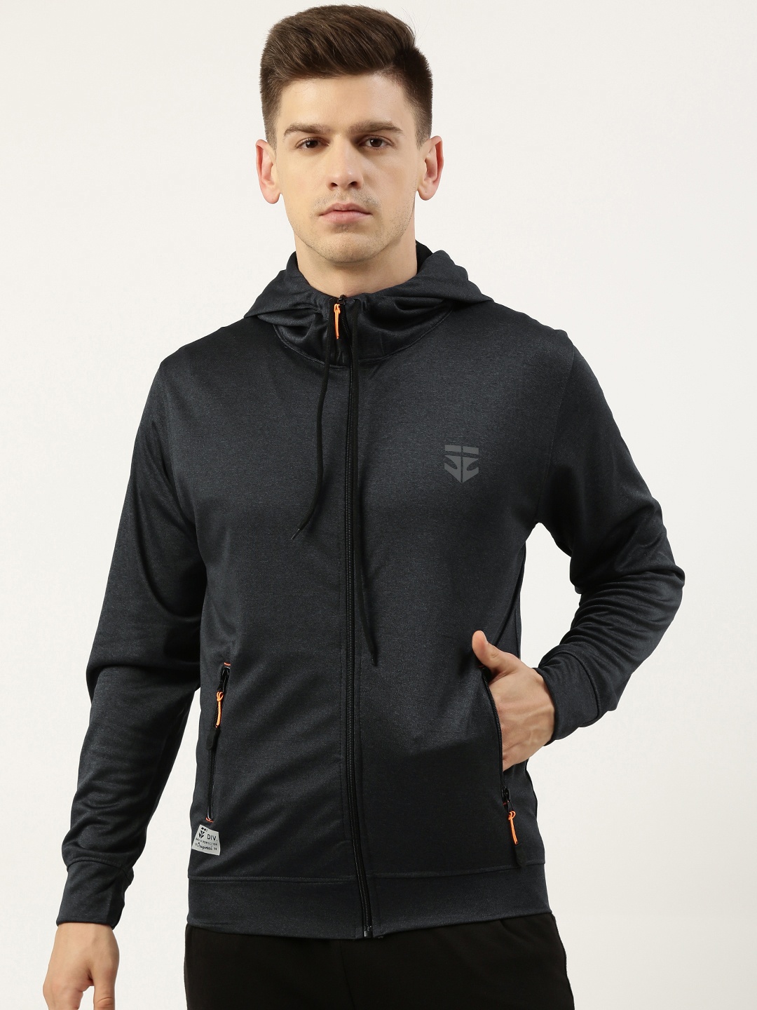 

Sports52 wear Men Charcoal Grey Solid Lightweight Dry Fit Training or Gym Sporty Jacket