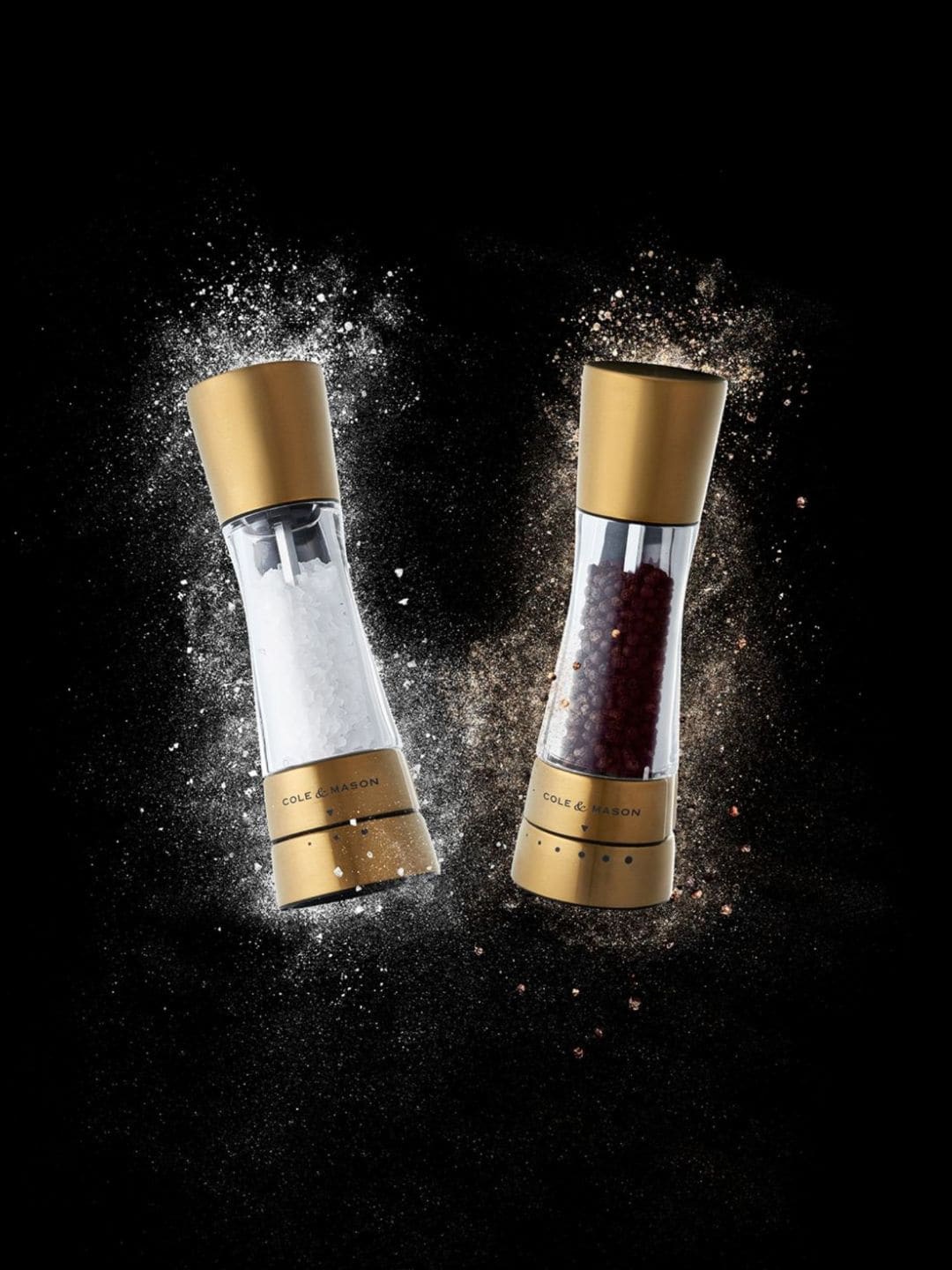 

COLE & MASON Pack of 2 Gold-Toned Salt and Pepper Shaker
