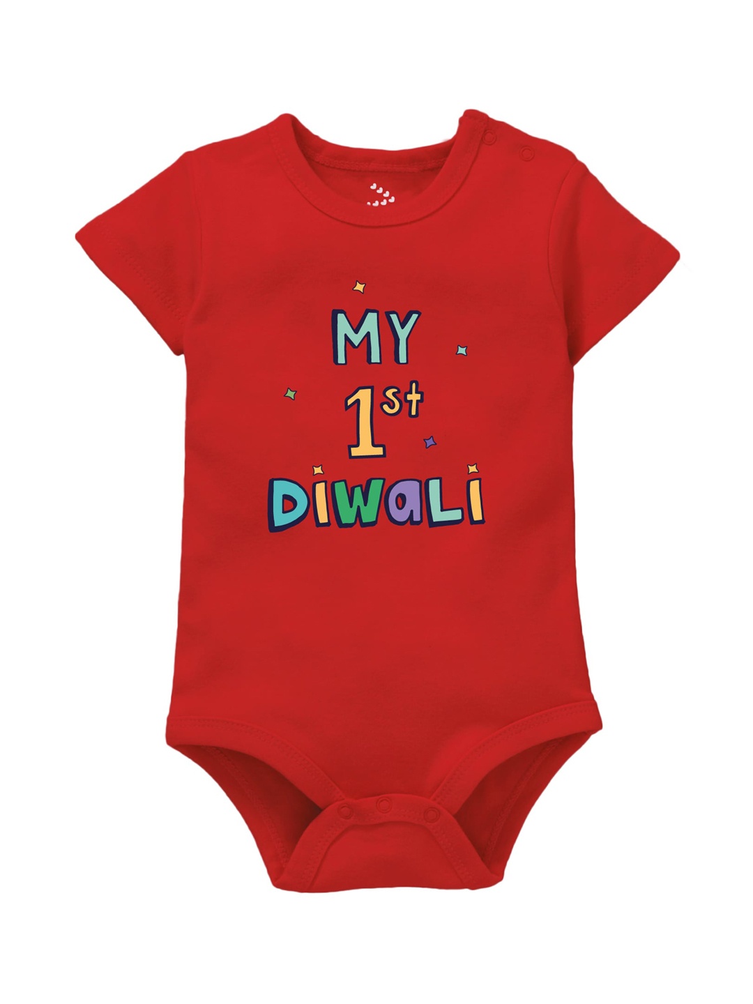 

Zeezeezoo Infant Red My First Diwali Printed Bodysuit