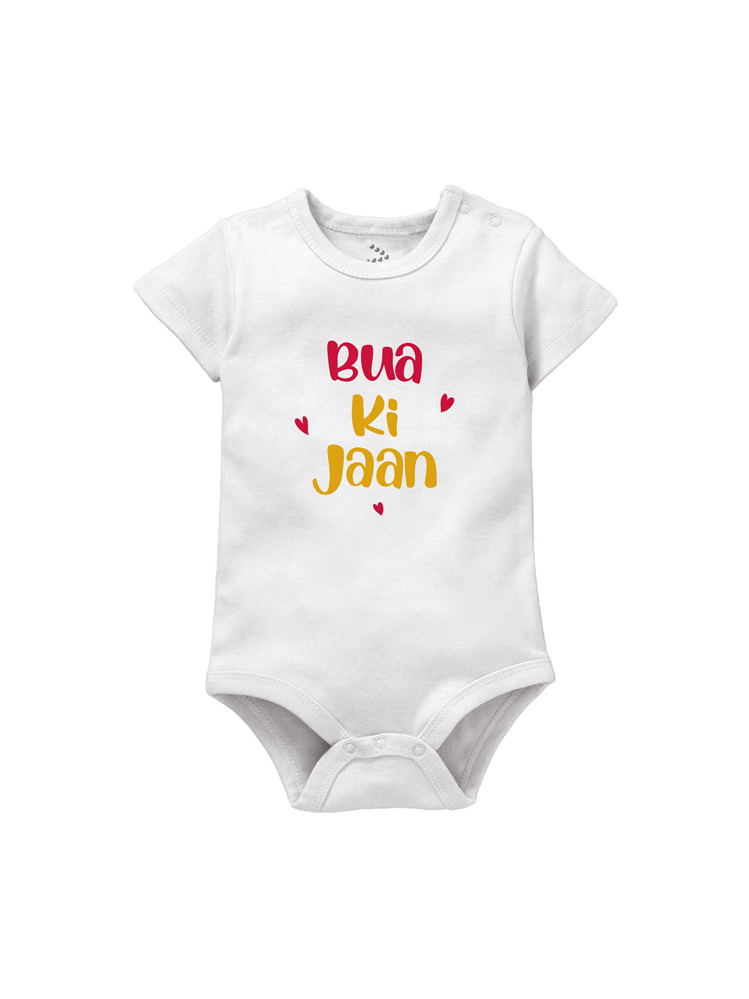

Zeezeezoo Infant White Baby Bua Ki Jaan Printed Bodysuit