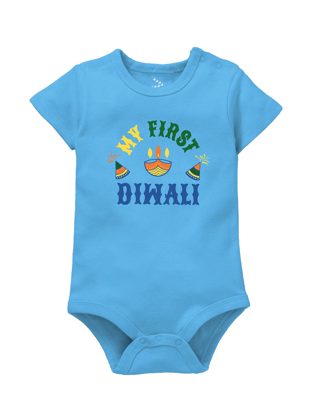 

Zeezeezoo Infant Blue My 1st Diwali Printed Bodysuit