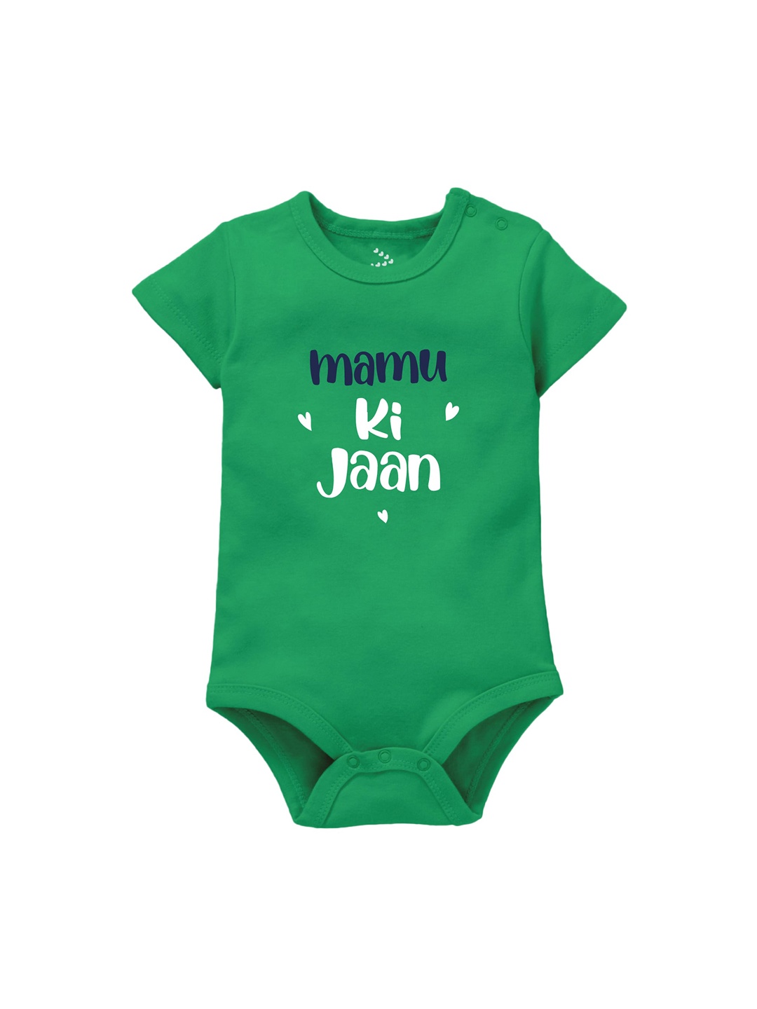 

Zeezeezoo Infant Green Baby Mamu ki Jaan Printed Bodysuit