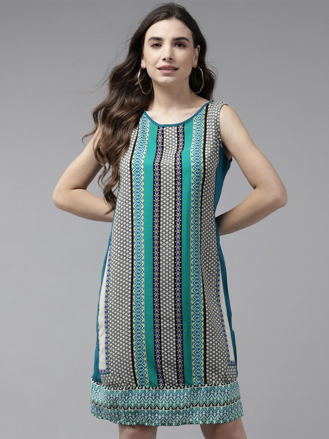 

Aarika Multicoloured Georgette A-Line Dress, Multi
