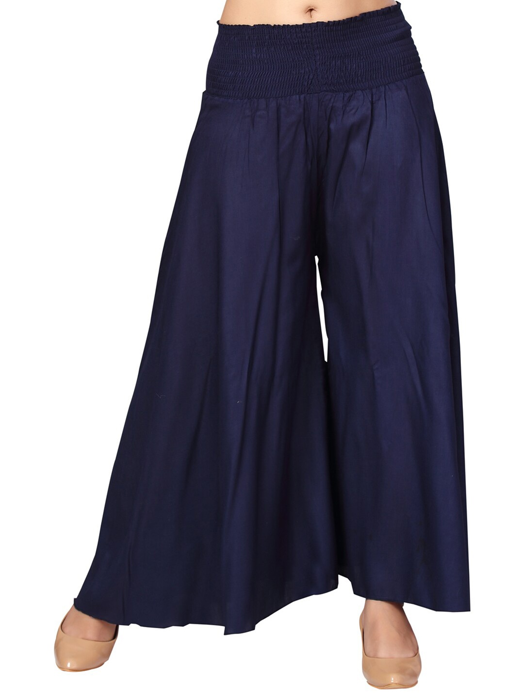

Aarika Women Navy Blue Handloom Ethnic Palazzos