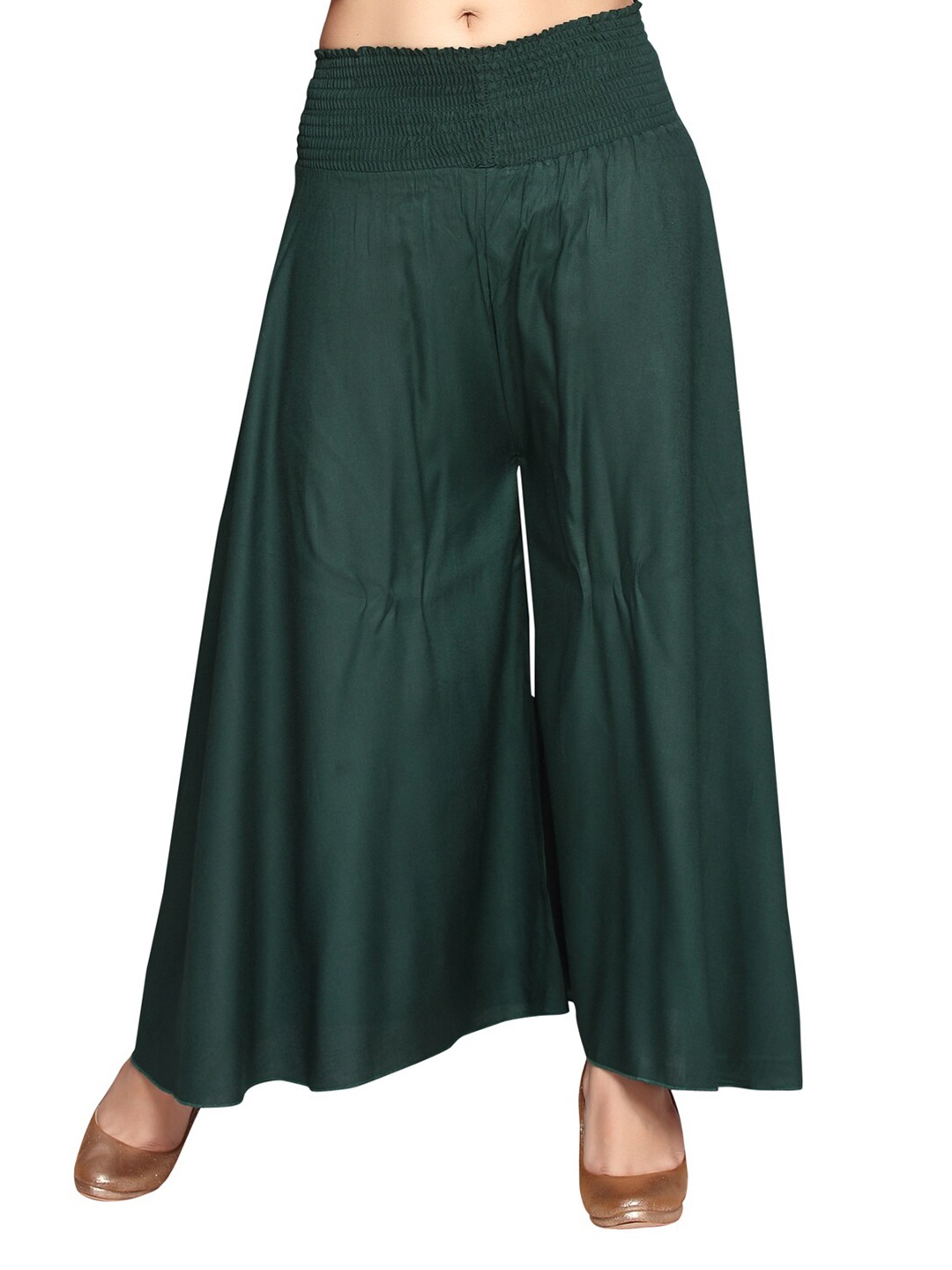 

Aarika Women Green Flared Handloom Ethnic Palazzos