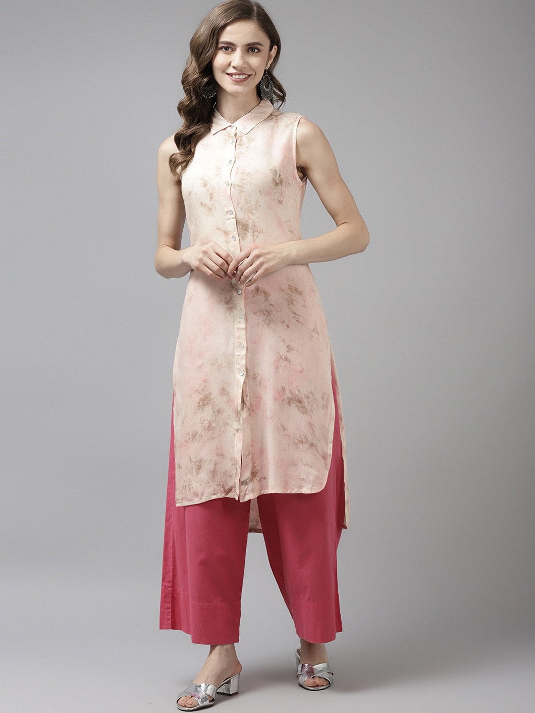 

Aarika Women Peach-Coloured Printed Kurta