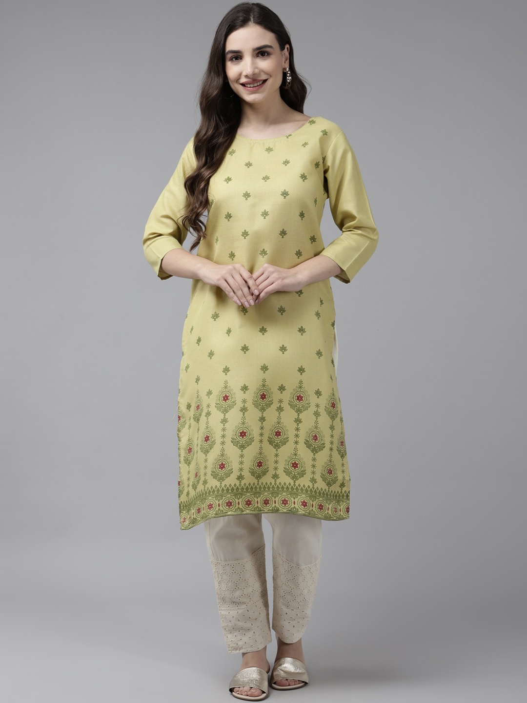 

Aarika Women Green Floral Printed Kurta