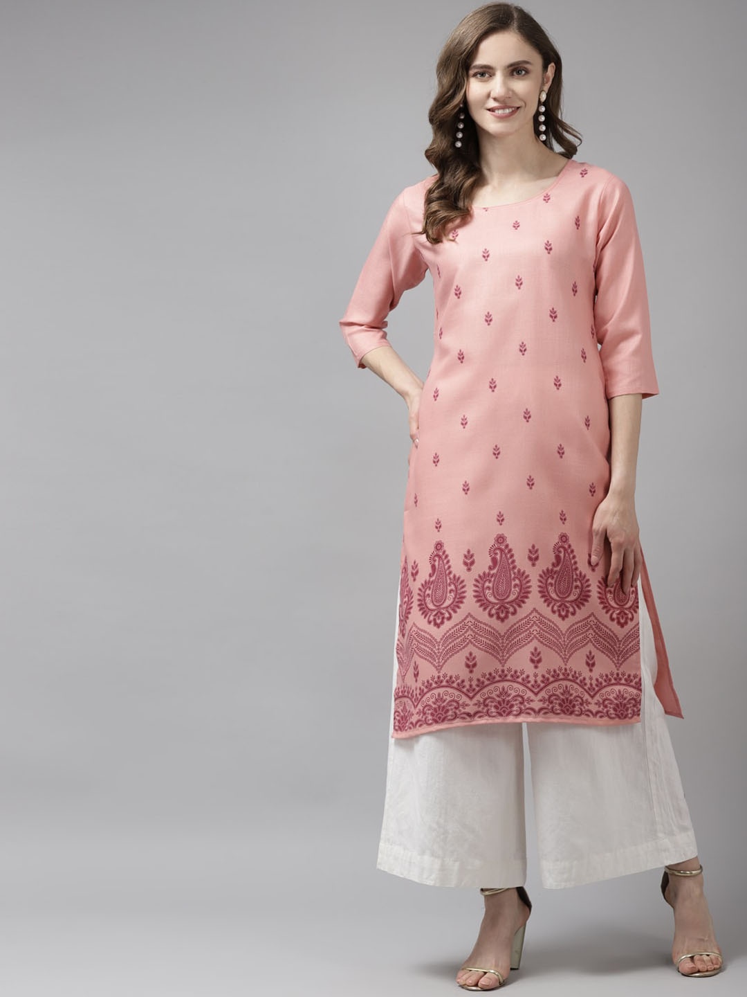 

Aarika Women Pink Floral Printed Kurta