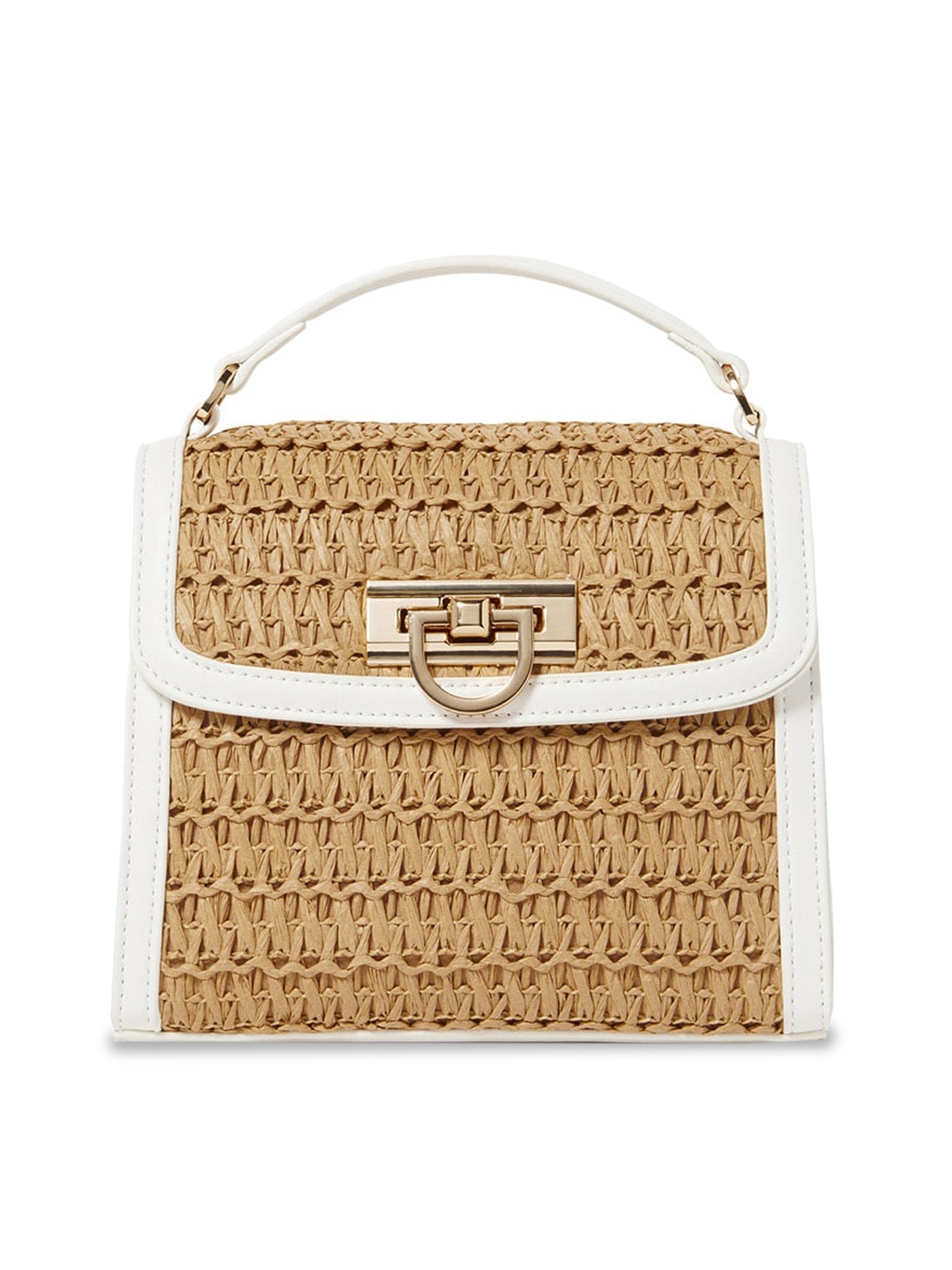 

Forever New White Keely Weave Structured Sling Bag