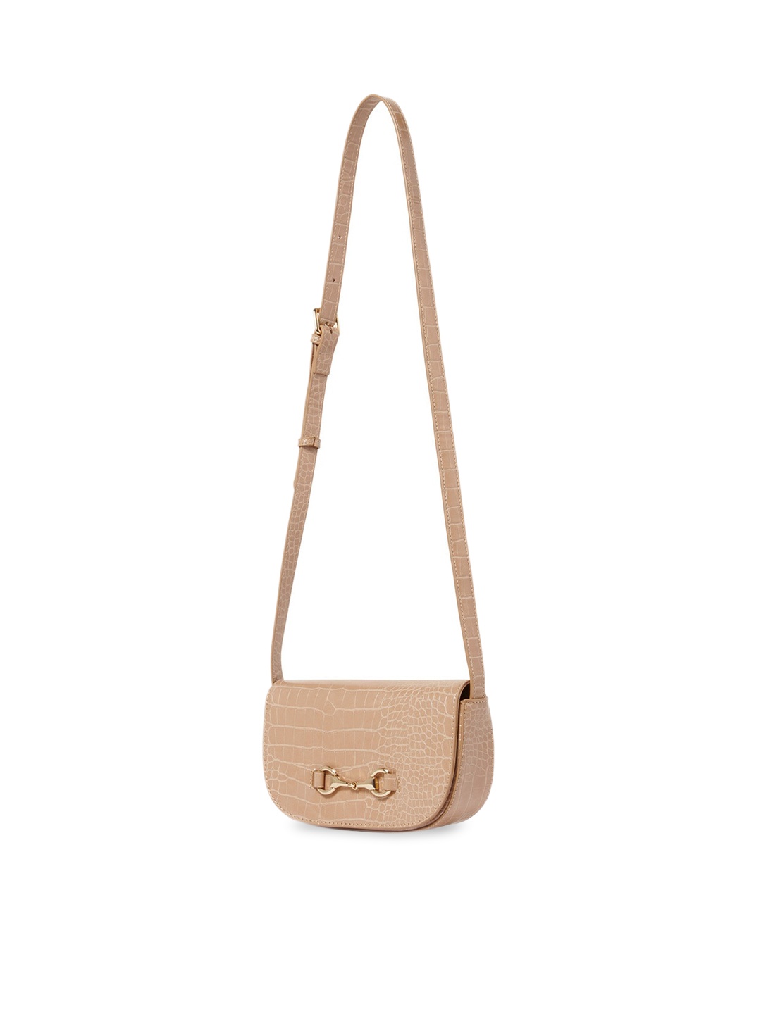 

Forever New Pink Textured Structured Sling Bag