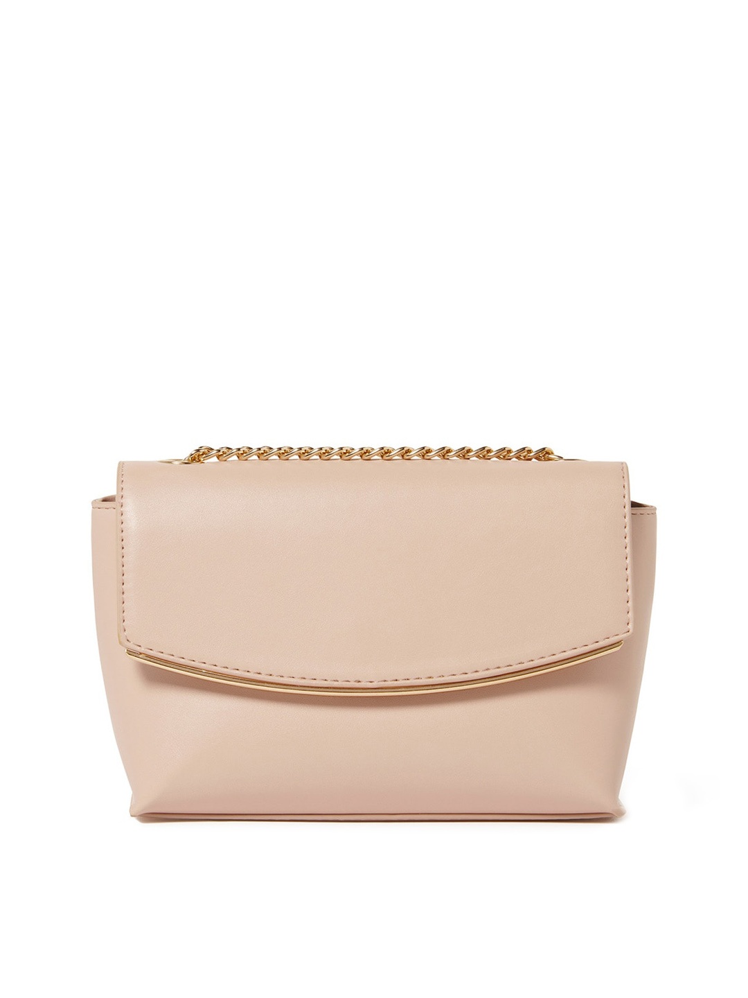 

Forever New Pink & Gold-Toned Solid Purse Clutch