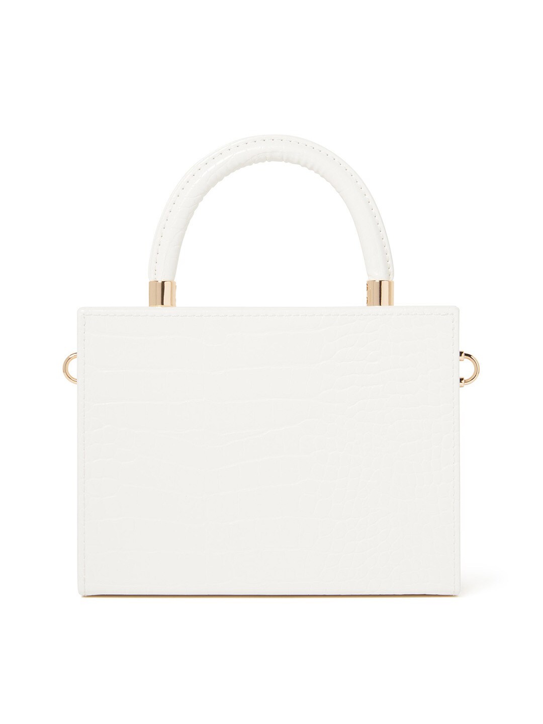 

Forever New White Textured Structured Handheld Bag