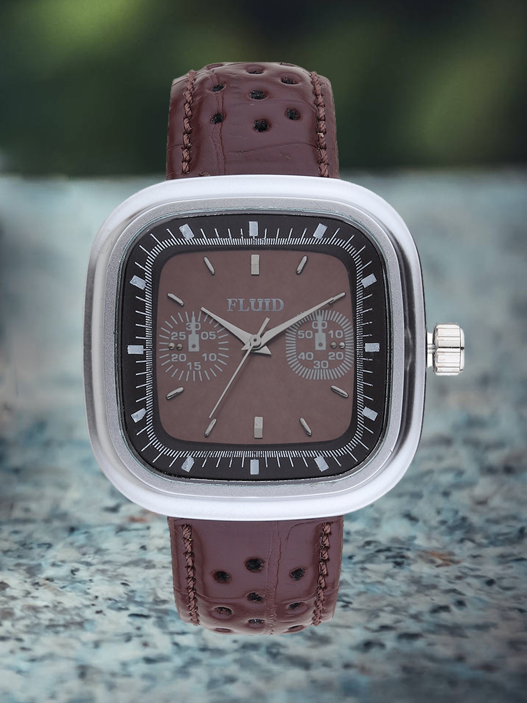 

FLUID Men Square Dial & Brown Leather Straps Analogue Watch FL-017-BR01