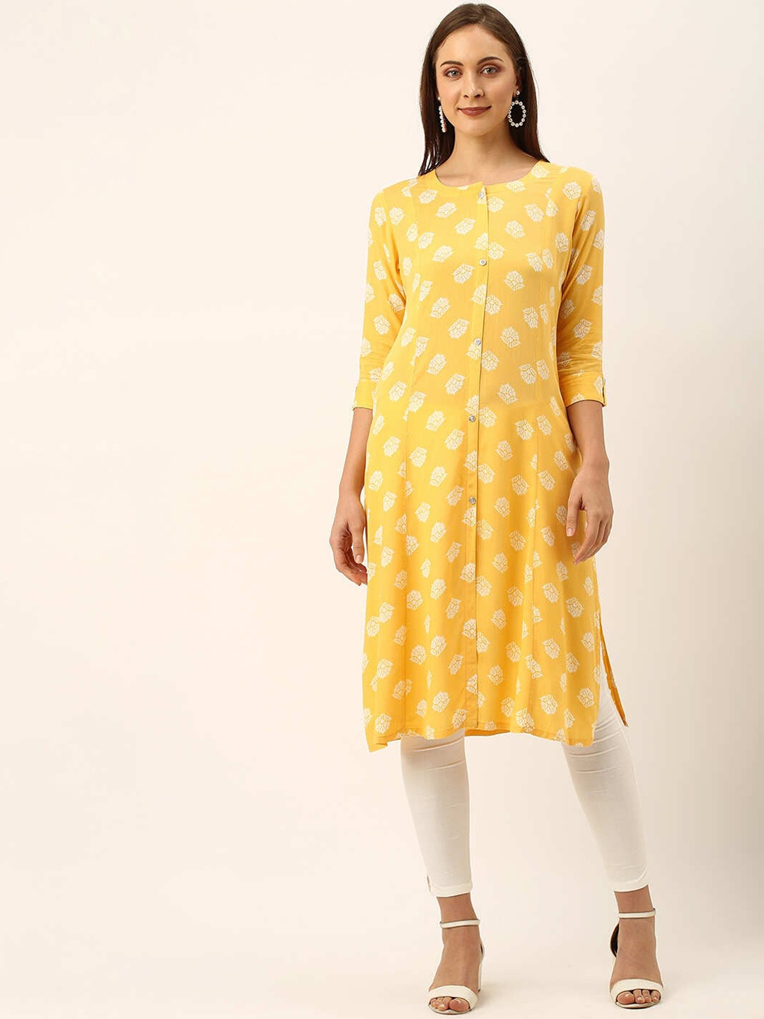 

ZOLA Women Yellow Ethnic Motifs Printed Kurta