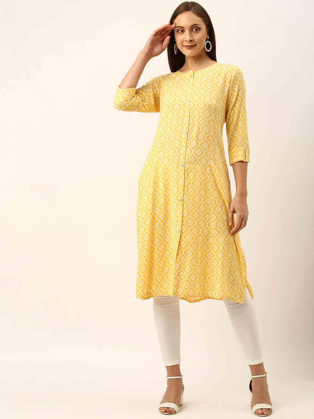 

ZOLA Women Yellow Ethnic Motifs Printed Kurta