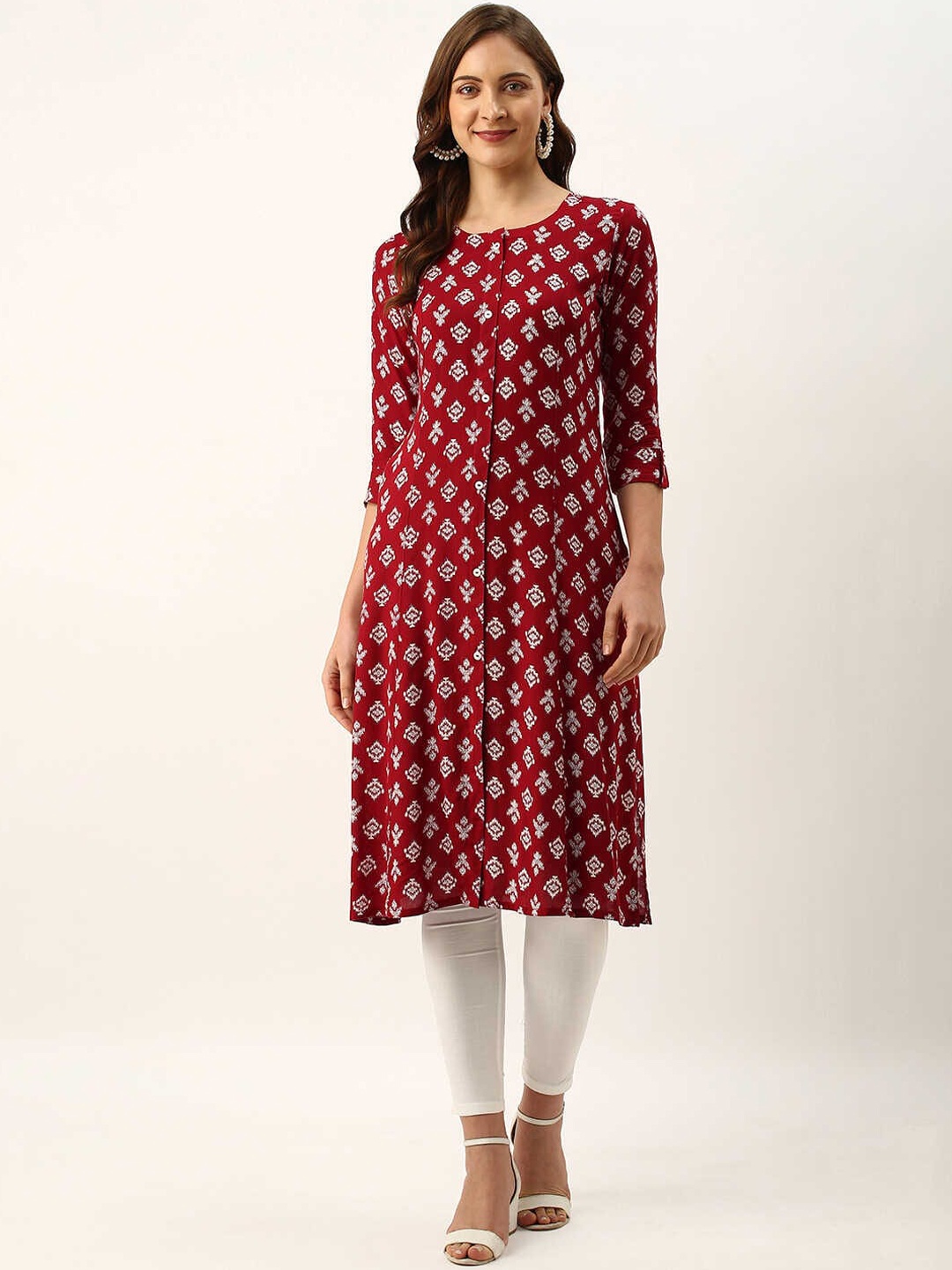 

ZOLA Women Red Ethnic Motifs Printed Kurta