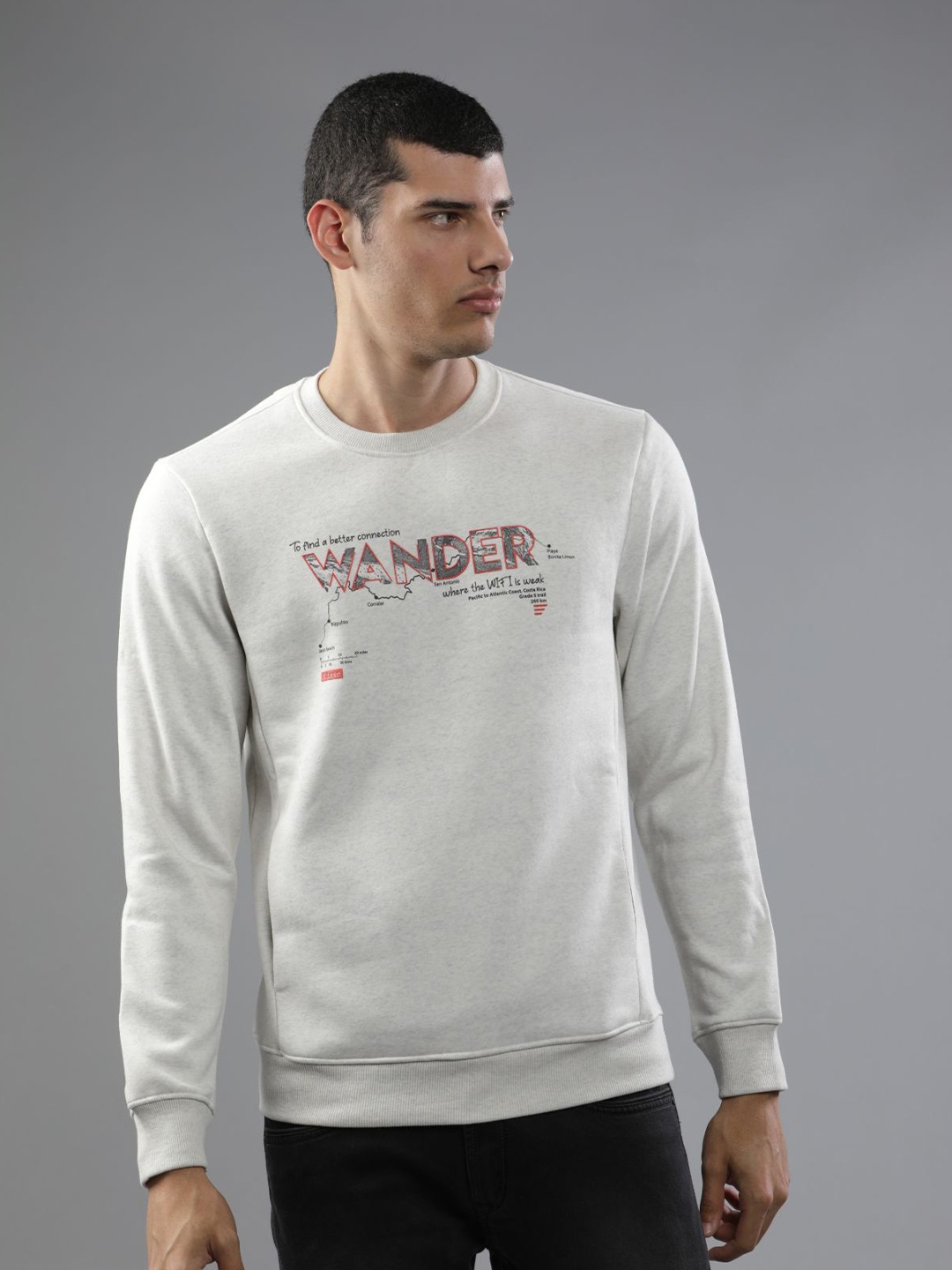 

t-base Men White Cotton Sweatshirt