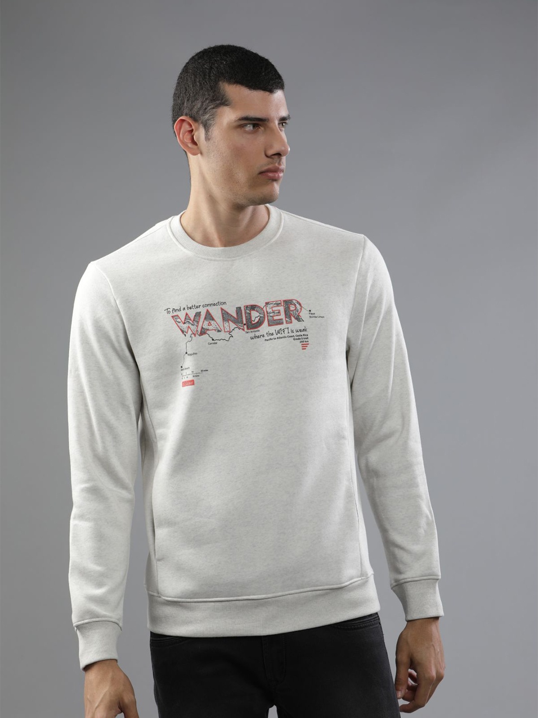 

t-base Men White Solid Sweatshirt